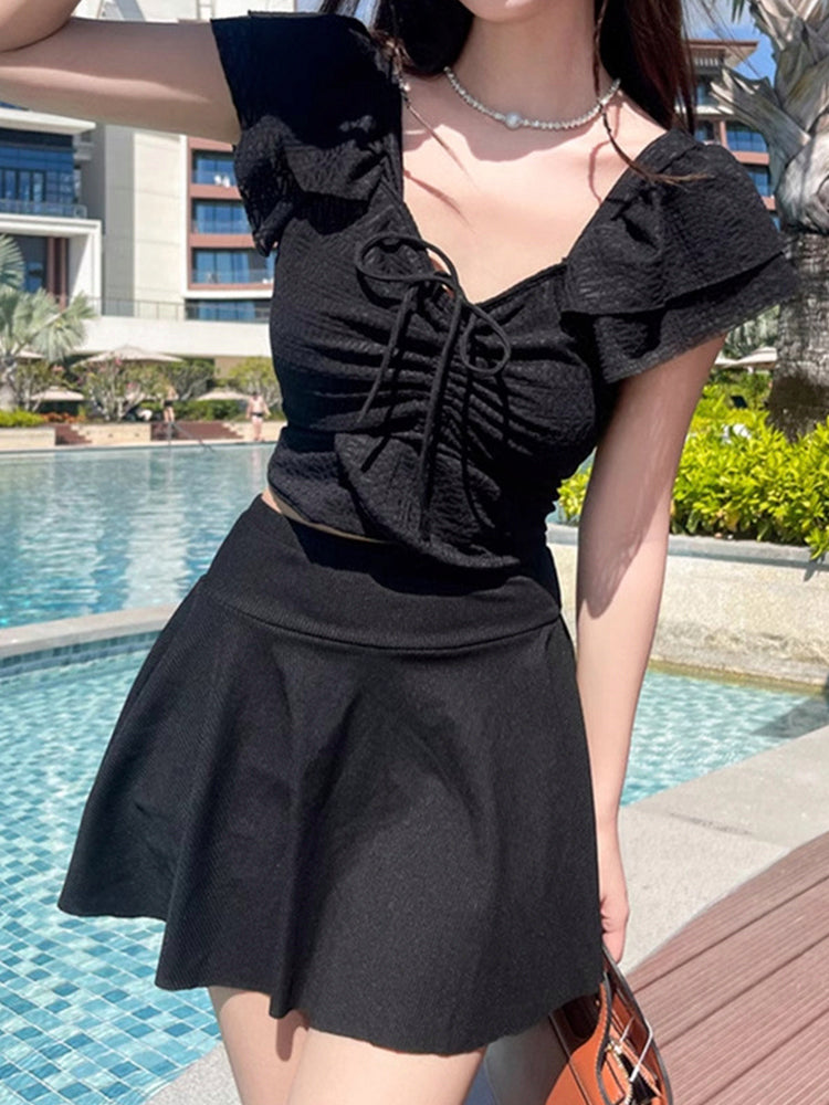 フレアスカート セパレート お洋服っぽい水着 ノンワイヤー