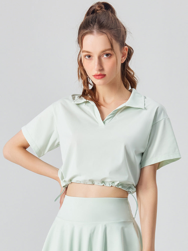 Vネック 半袖 日焼け止め Tシャツ