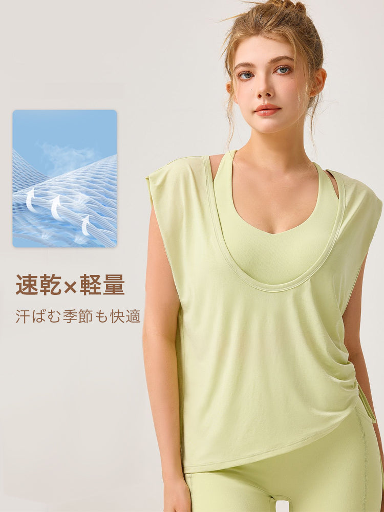 2WAY 吸湿速乾 ノースリーブ タンクトップ