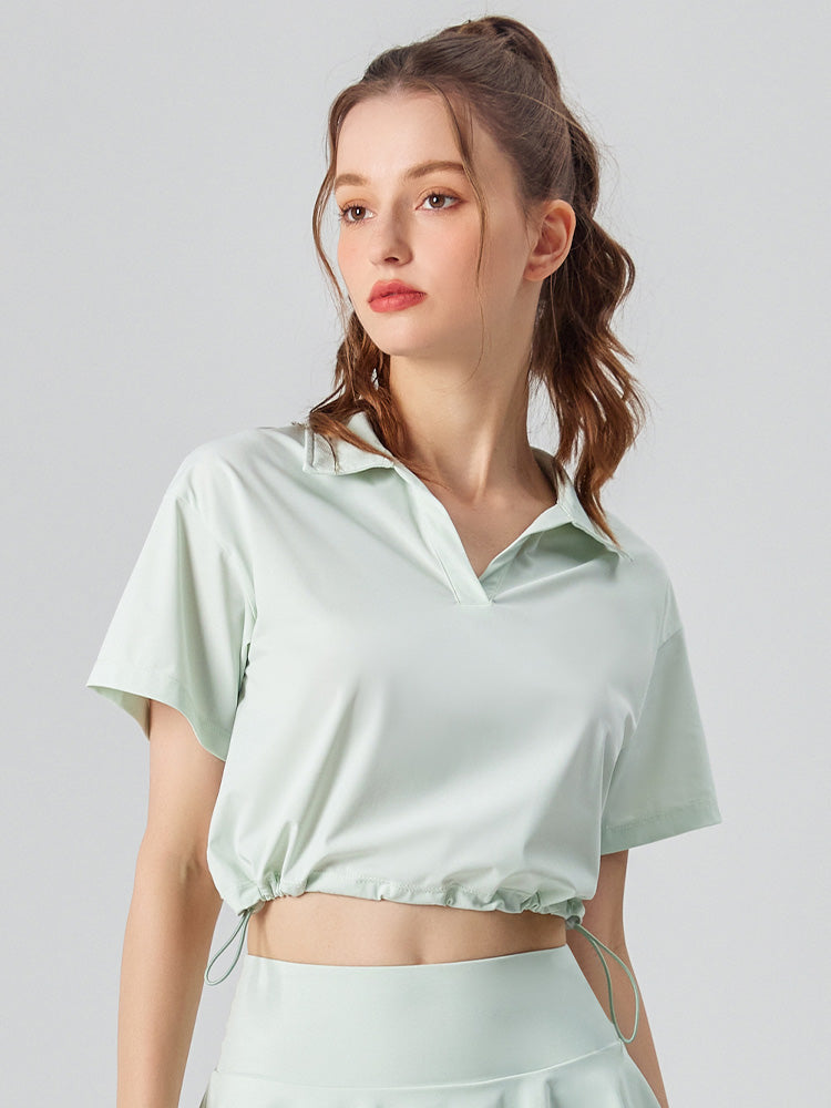 Vネック 半袖 日焼け止め Tシャツ