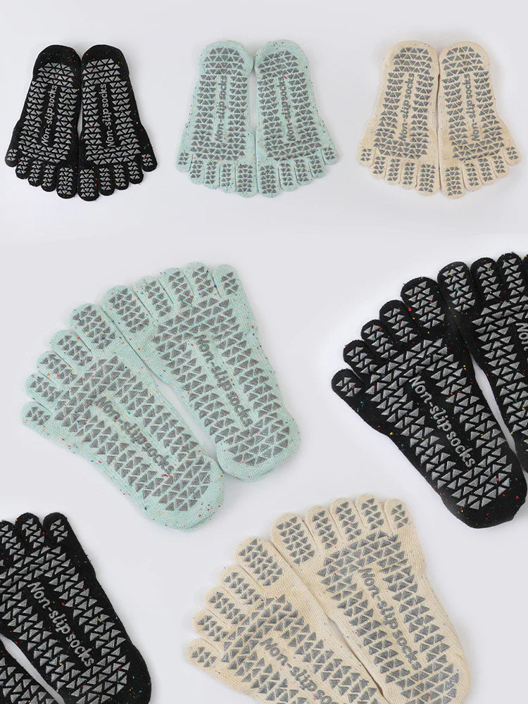 ヨガ ソックス 五本指 クロスデザイン 滑り止め付き