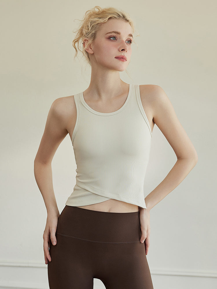 パッド付きタンクトップ フロント交差