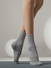 無地 滑り止め クルーソックス