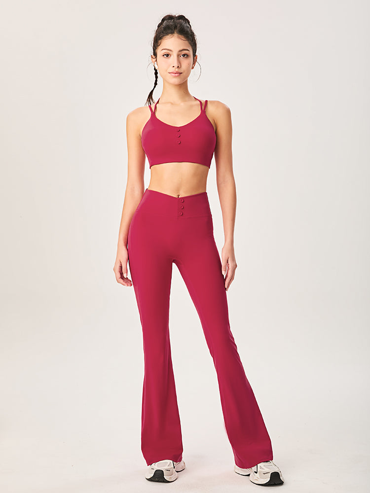 ハイウェスト フレアレギンス