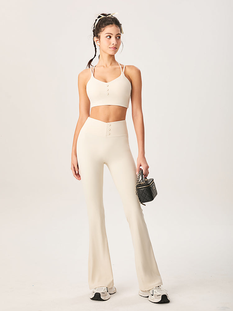 ハイウェスト フレアレギンス