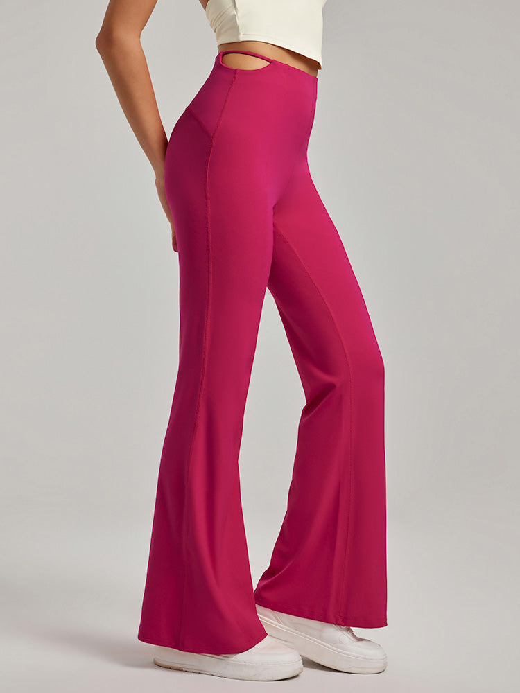 不規則カット ハイウェスト 接触冷感 フレアレギンス 日焼け止め