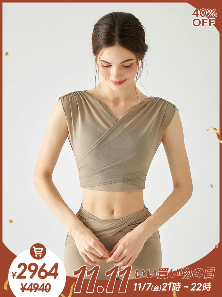 yomoページ フェイクレイヤード ブラトップ シアー