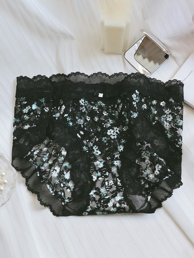 LIKEWILLOW 花柄 総レースショーツ はきこみ丈ふつう