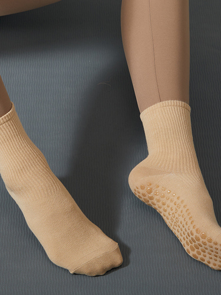 無地 滑り止め クルーソックス