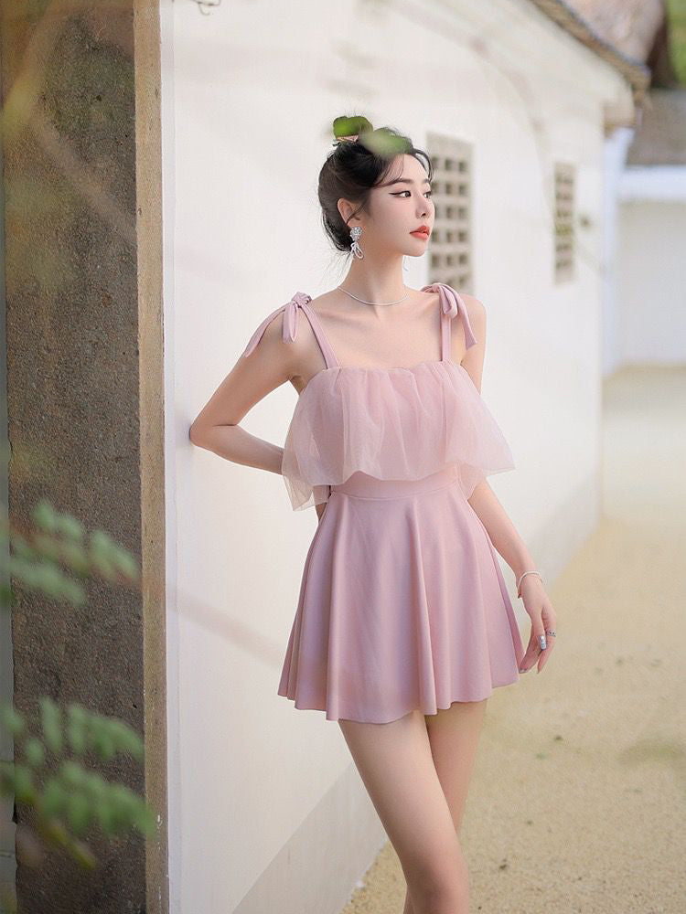 肩紐リボン仕様 お洋服っぽい水着