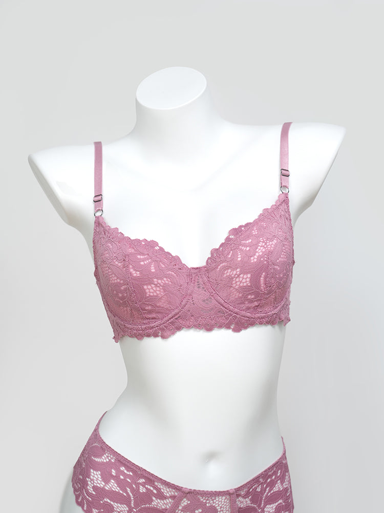 【ノンパテッド】軽い!柔らかい総レース下着セット