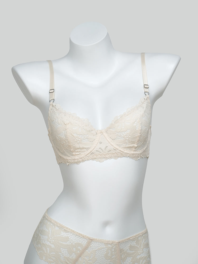 【ノンパテッド】軽い!柔らかい総レース下着セット