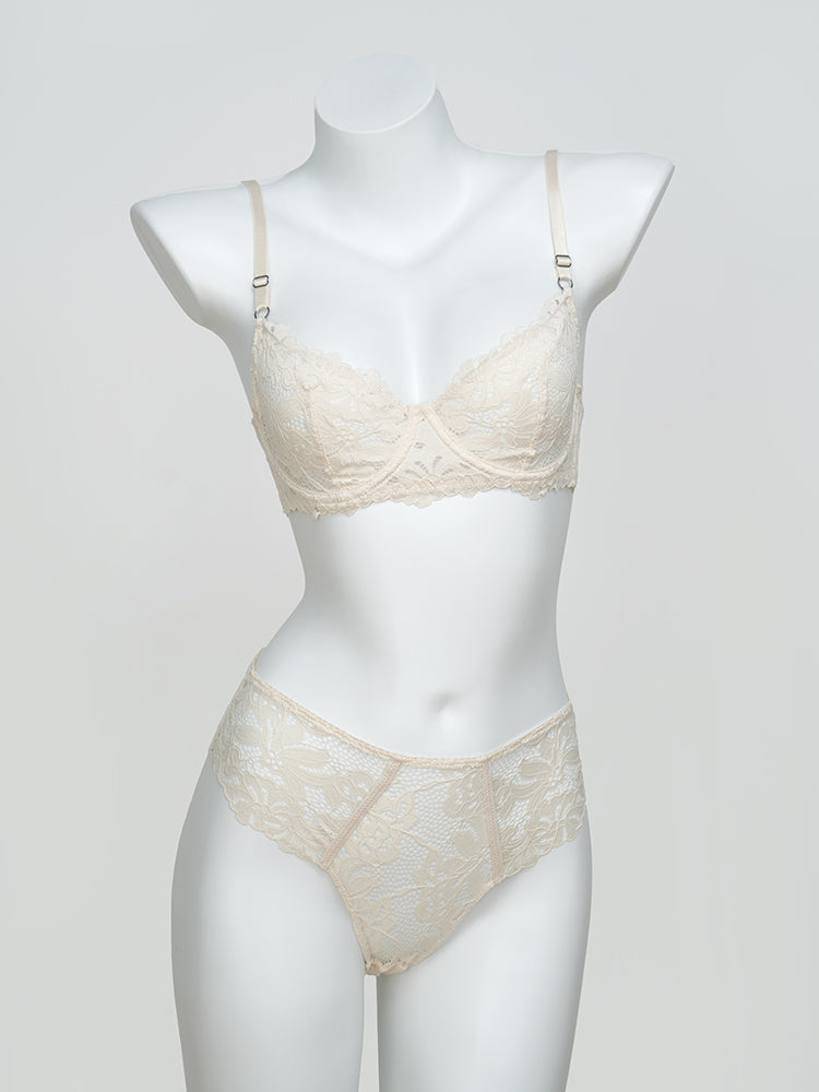 【ノンパテッド】軽い!柔らかい総レース下着セット