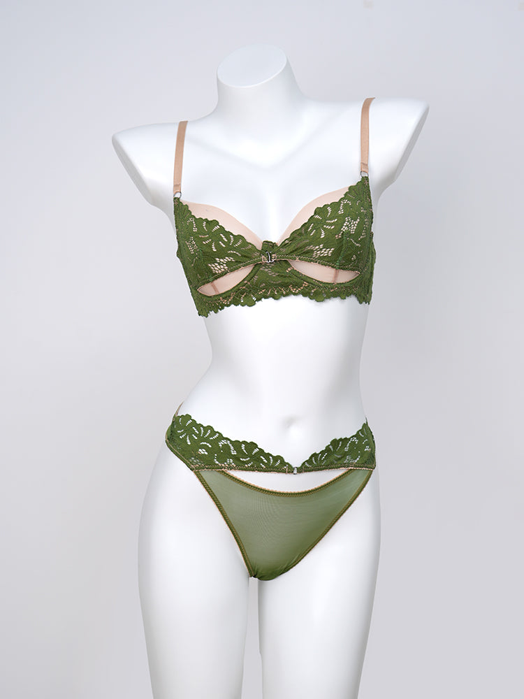 【ノンパテッド】軽い!レース&メッシュ下着セット