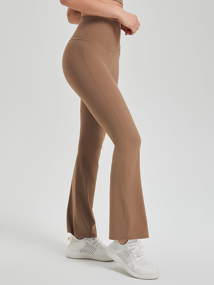 バックシャーリング入り フレア レギンス