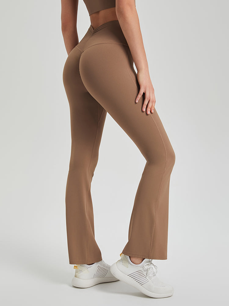 バックシャーリング入り フレア レギンス