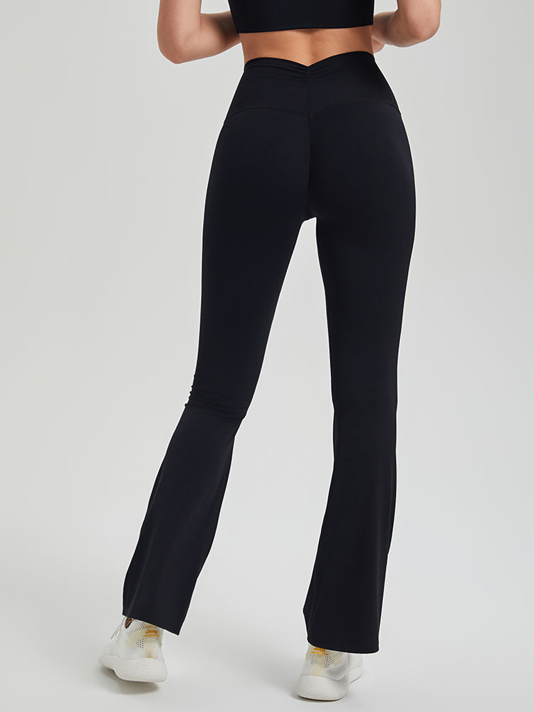 バックシャーリング入り フレア レギンス