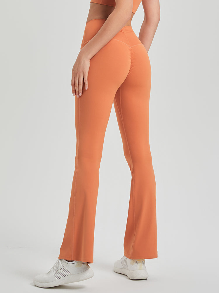 バックシャーリング入り フレア レギンス