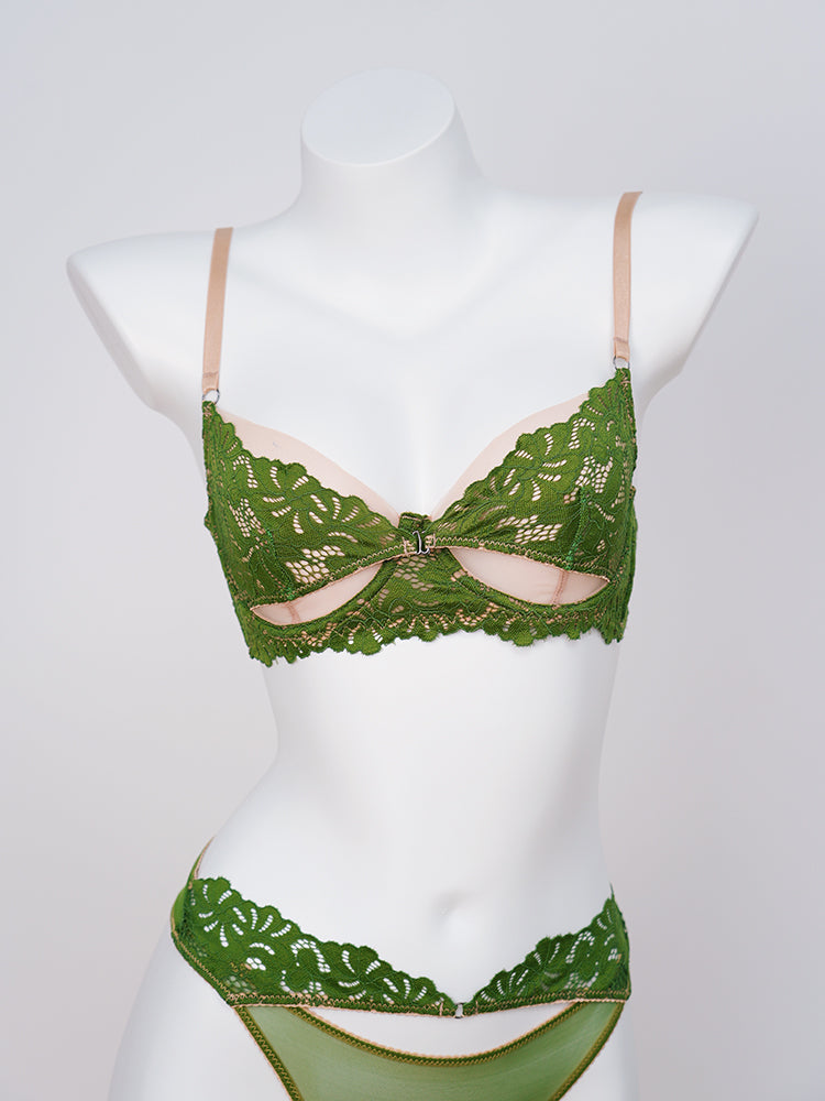 【ノンパテッド】軽い!レース&メッシュ下着セット