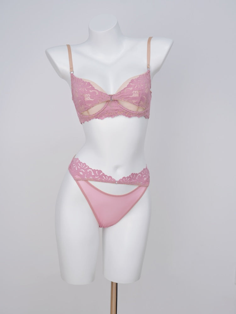 【ノンパテッド】軽い!レース&メッシュ下着セット