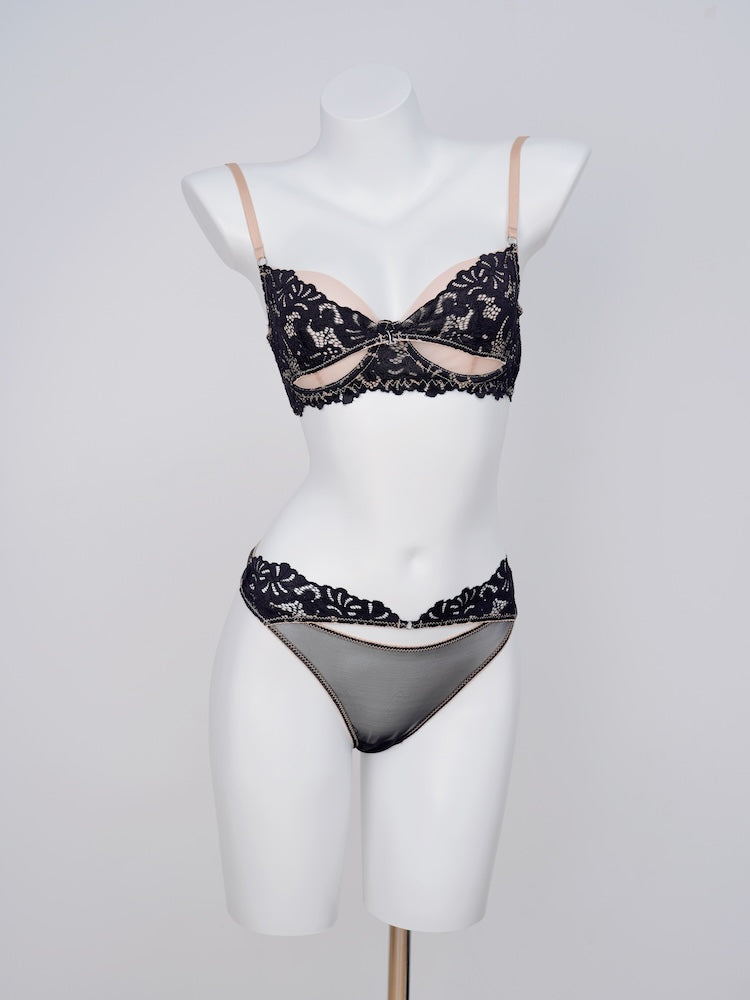 【ノンパテッド】軽い!レース&メッシュ下着セット