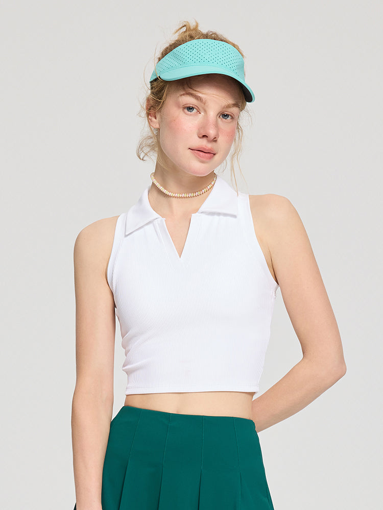 Vネック  ノースリーブ  パッド付き  ブラトップ