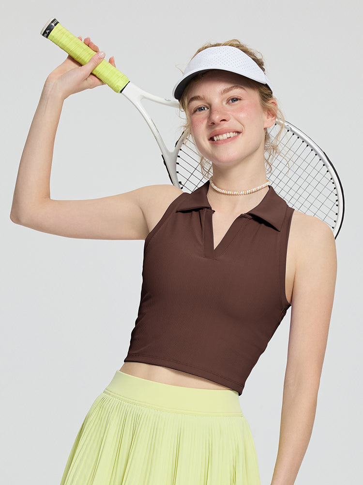 Vネック  ノースリーブ  パッド付き  ブラトップ