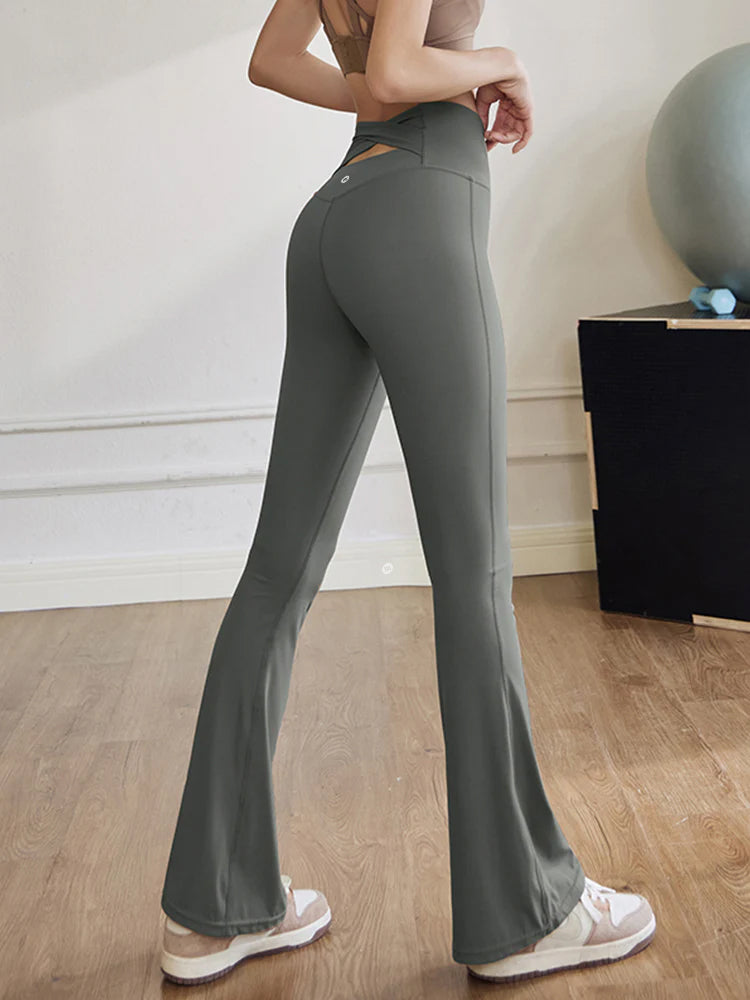 バック交差 フレアレギンス