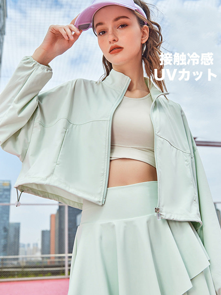 ひんやり冷感 UV加工 ラッシュガードパーカー