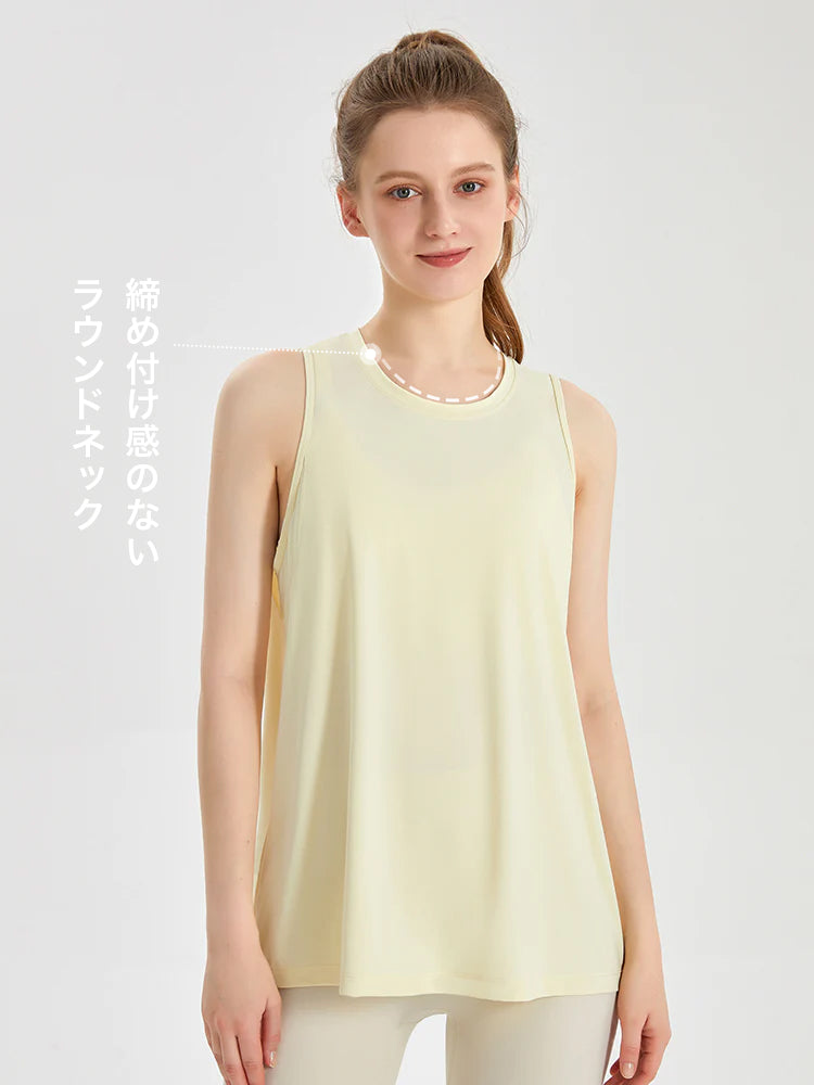 冷感 メッシュ切り替え uvカット ノースリーブ タンクトップ