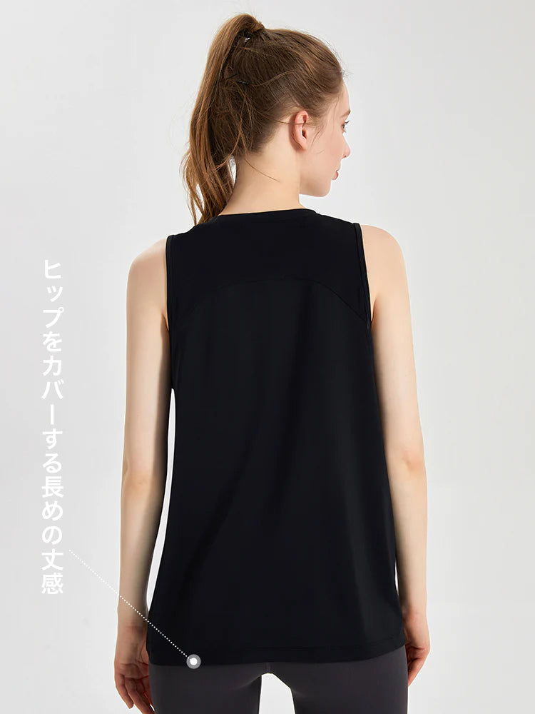 冷感 メッシュ切り替え uvカット ノースリーブ タンクトップ
