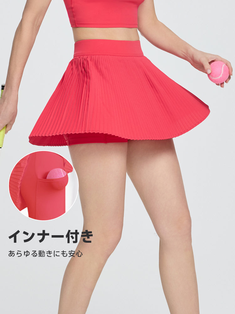 プリーツ インナー付きスカート