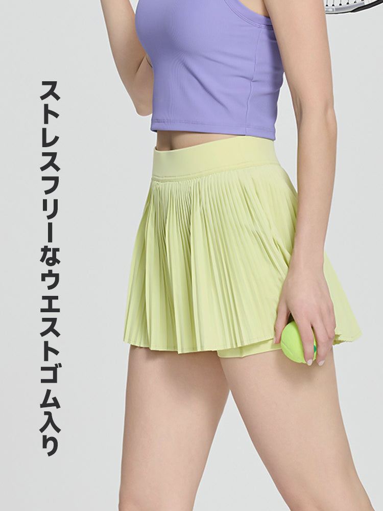 プリーツ インナー付きスカート