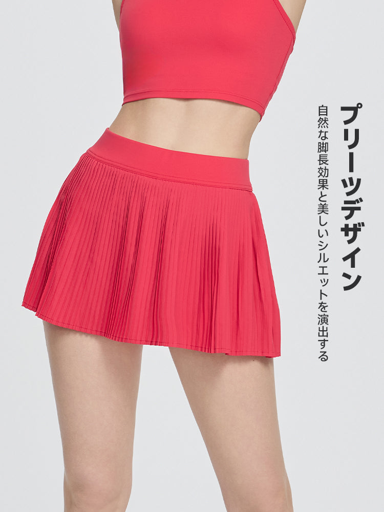 プリーツ インナー付きスカート