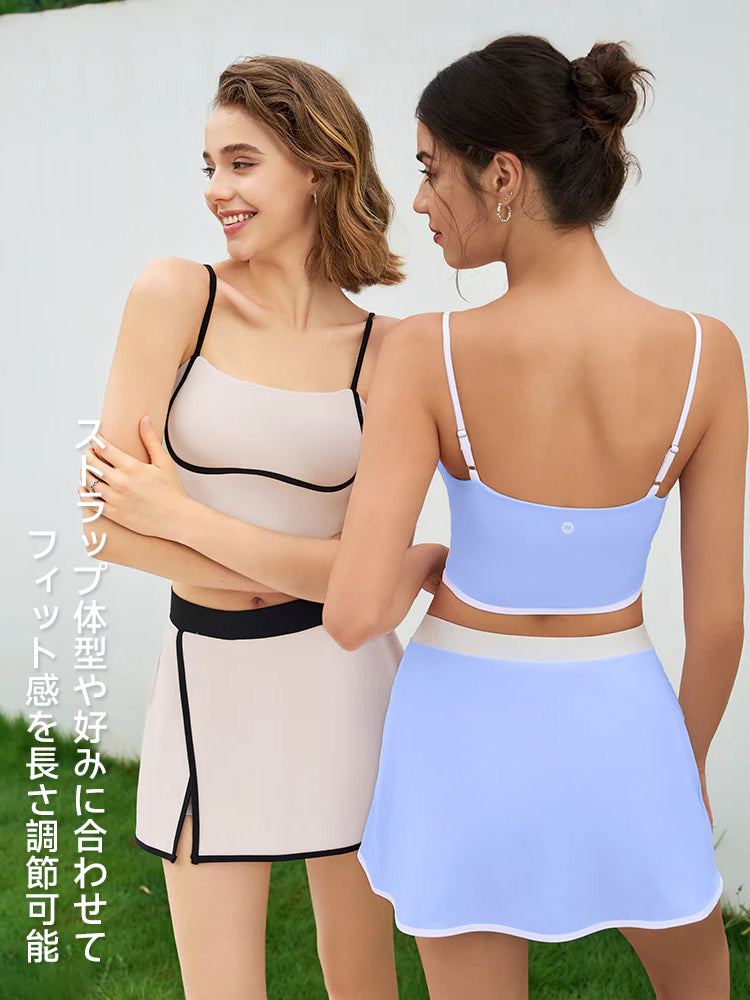 配色ライン入り スポーツブラ パッド入り