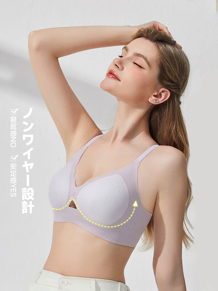 冷感 超薄 ノンワイヤー ブラジャー