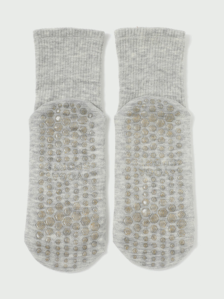 無地 滑り止め クルーソックス