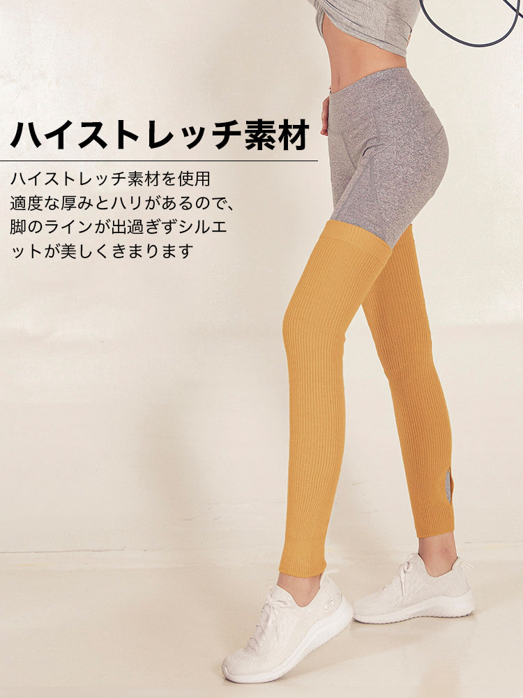 ヨガソックス 厚手 リブニットレッグウォーマー ダンス バレエ ピラティス 靴下