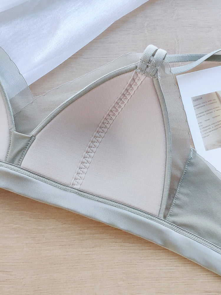 LIKEWILLOW 光沢感ワイヤレス 通気ブラ&ショーツ