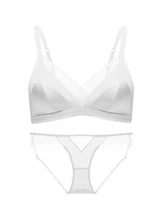 LIKEWILLOW 光沢感ワイヤレス 通気ブラ&ショーツ