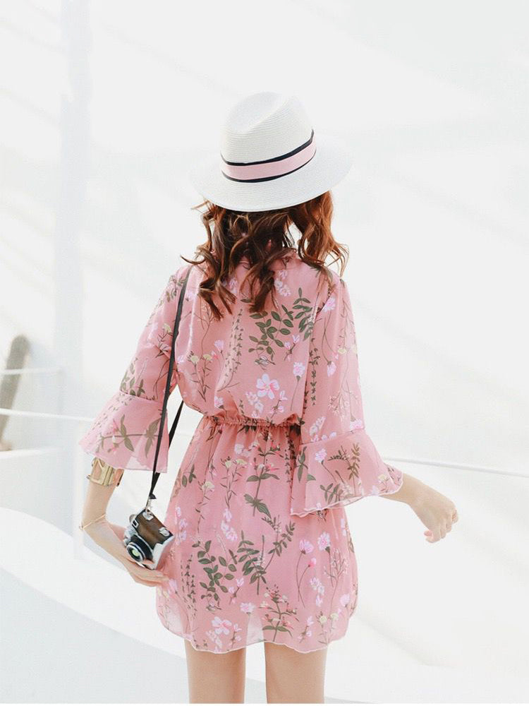 ホルダネックタイプ 花柄水着3点セット