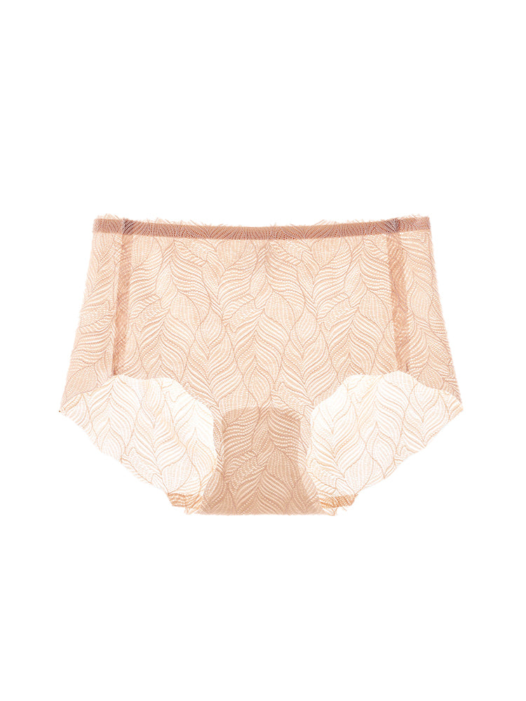 LIKEWILLOW レース花柄 蒸れにくい 無縫製ショーツ