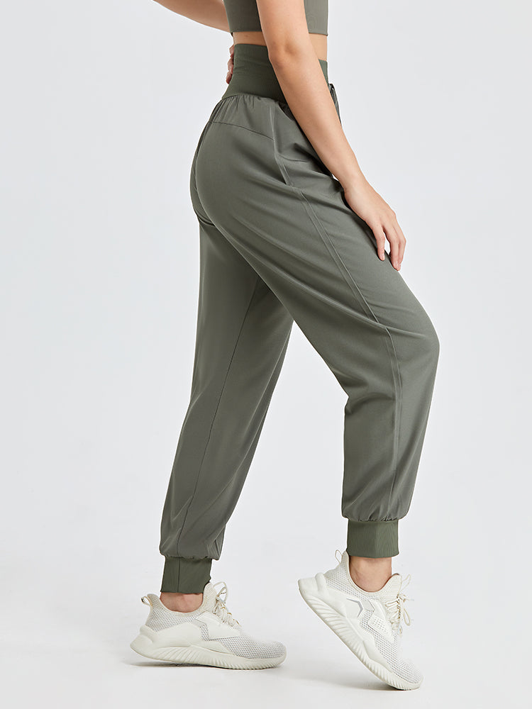 ハイウエストジョガーパンツ 接触冷感素材 UVカット