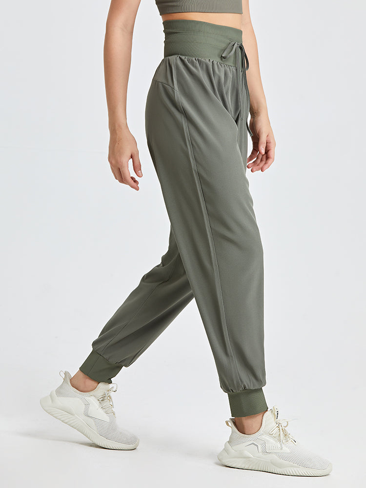 ハイウエストジョガーパンツ 接触冷感素材 UVカット