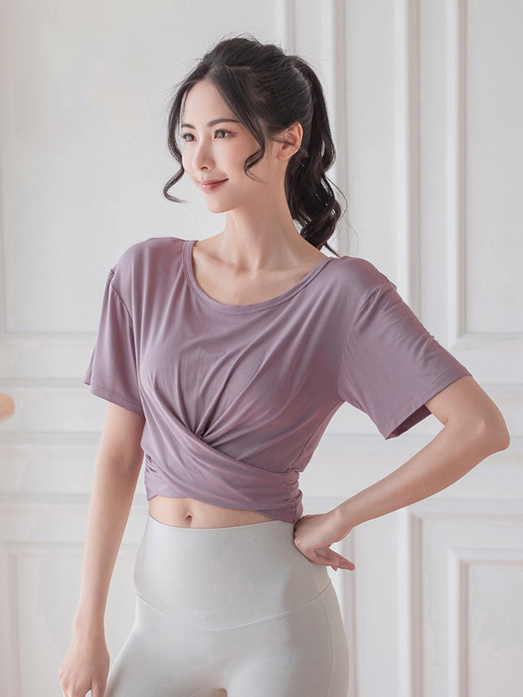 フロントクロス半袖シャツ