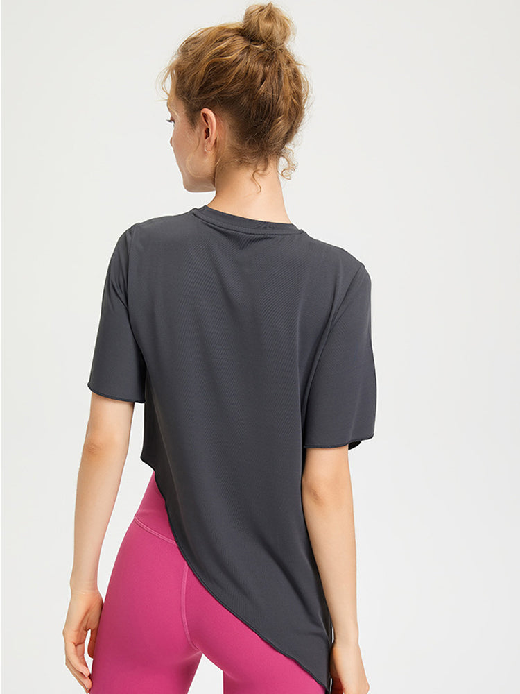 アシンメトリースリットTシャツ