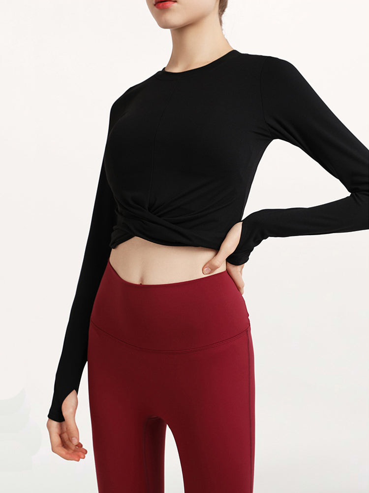 裾ねじり長袖シャツ