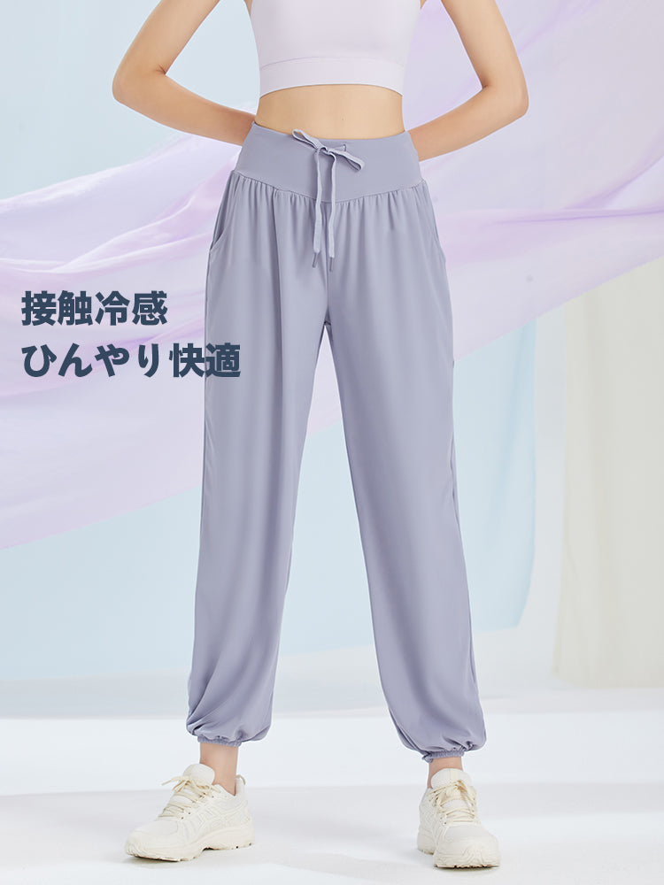 紐付き 冷感カジュアルパンツ