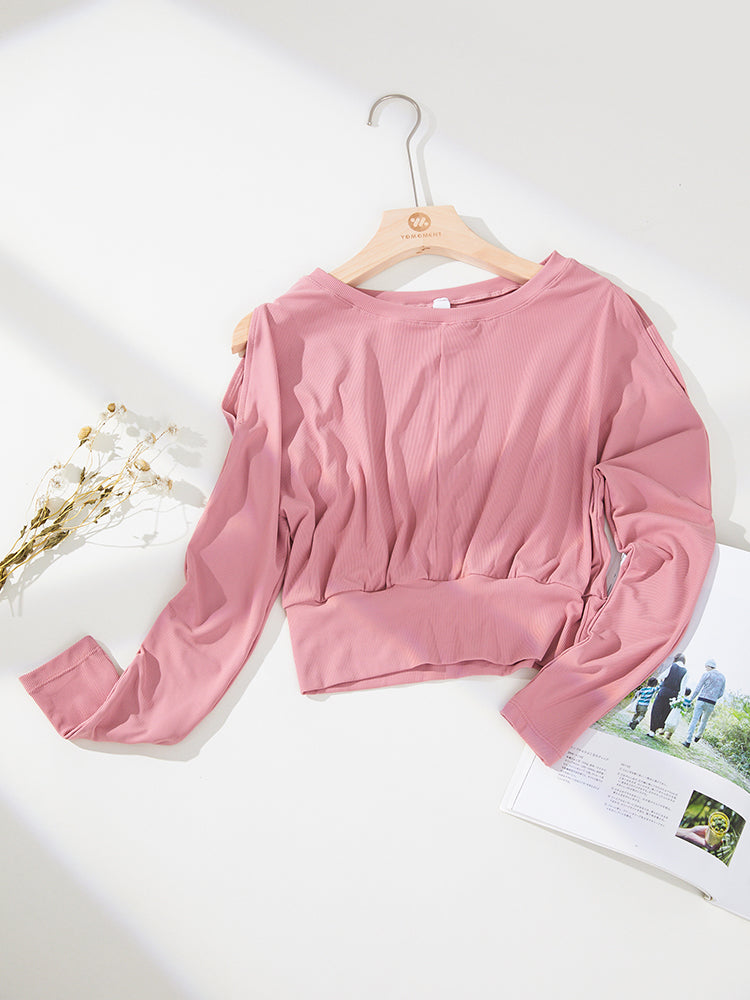 長袖オープンショルダー