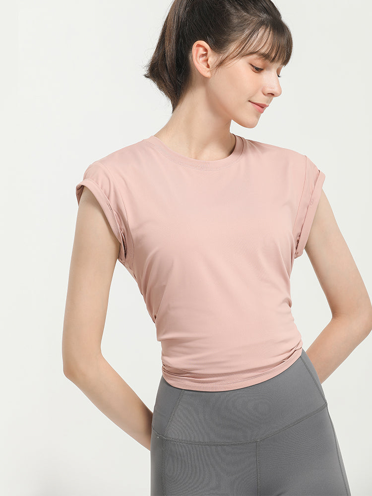 美背 2WAY オープンバック半袖Tシャツ